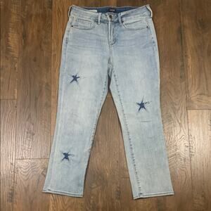 NYDJ Sheri Ankle Distressed Star Light Wash Jeans